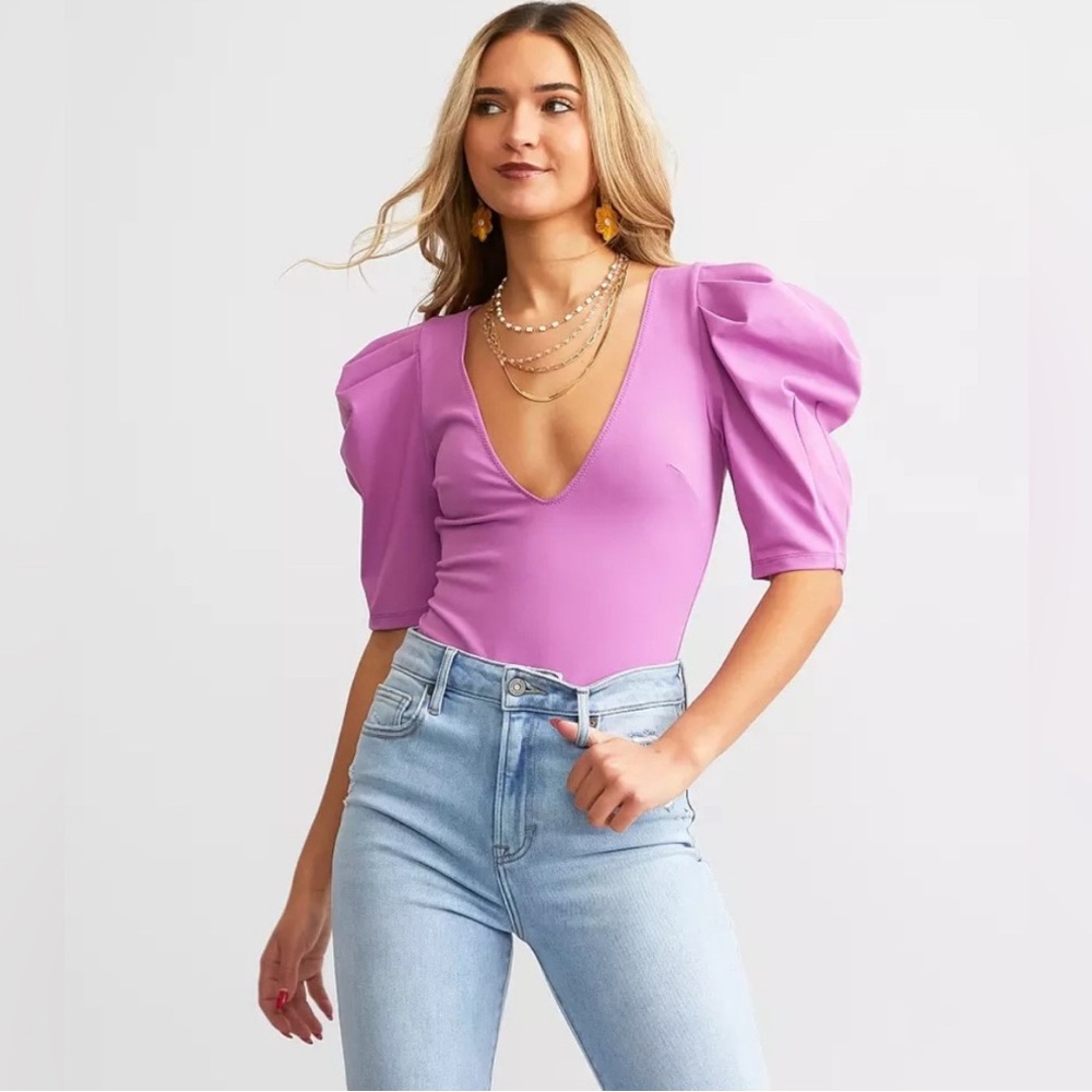Free People‎ Va Va Voop Bodysuit in Wildberry Purple. - Picture 2 of 11